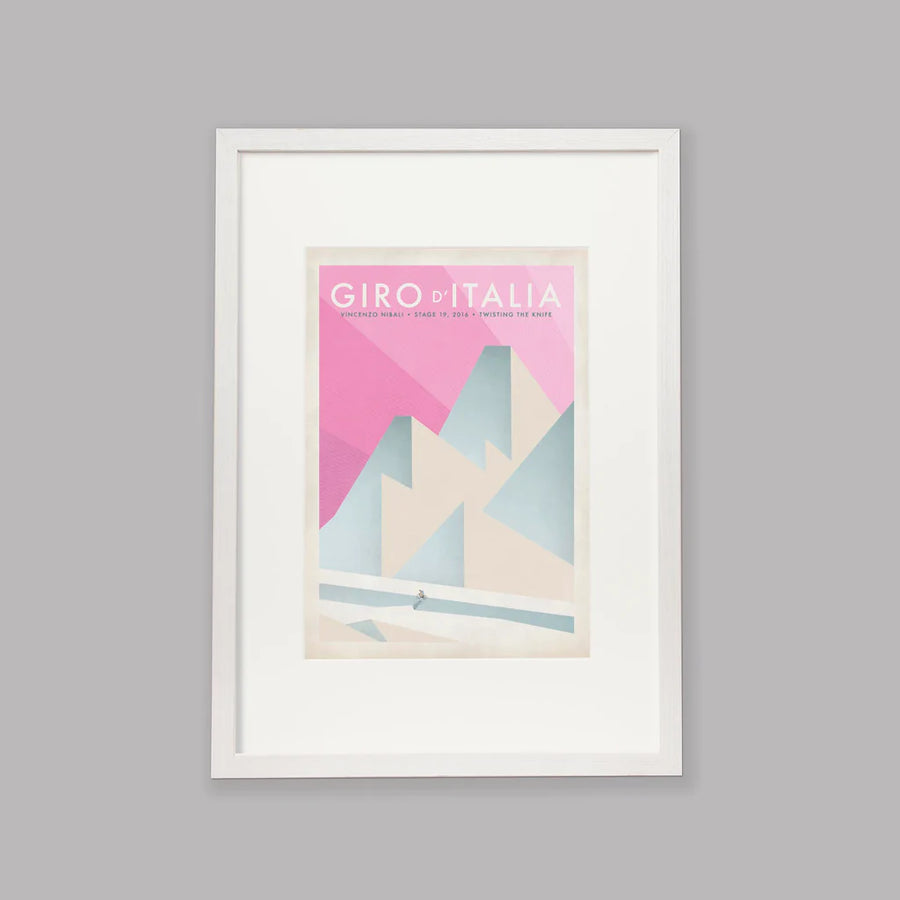 Handmade Cyclist Giro d'Italia Cycling Art Print