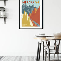 Ciclista fatto a mano Merckx 69 Cycling Art Print