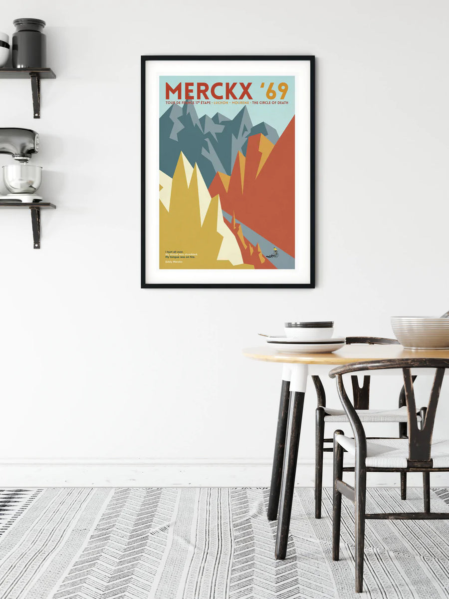 Ciclista fatto a mano Merckx 69 Cycling Art Print