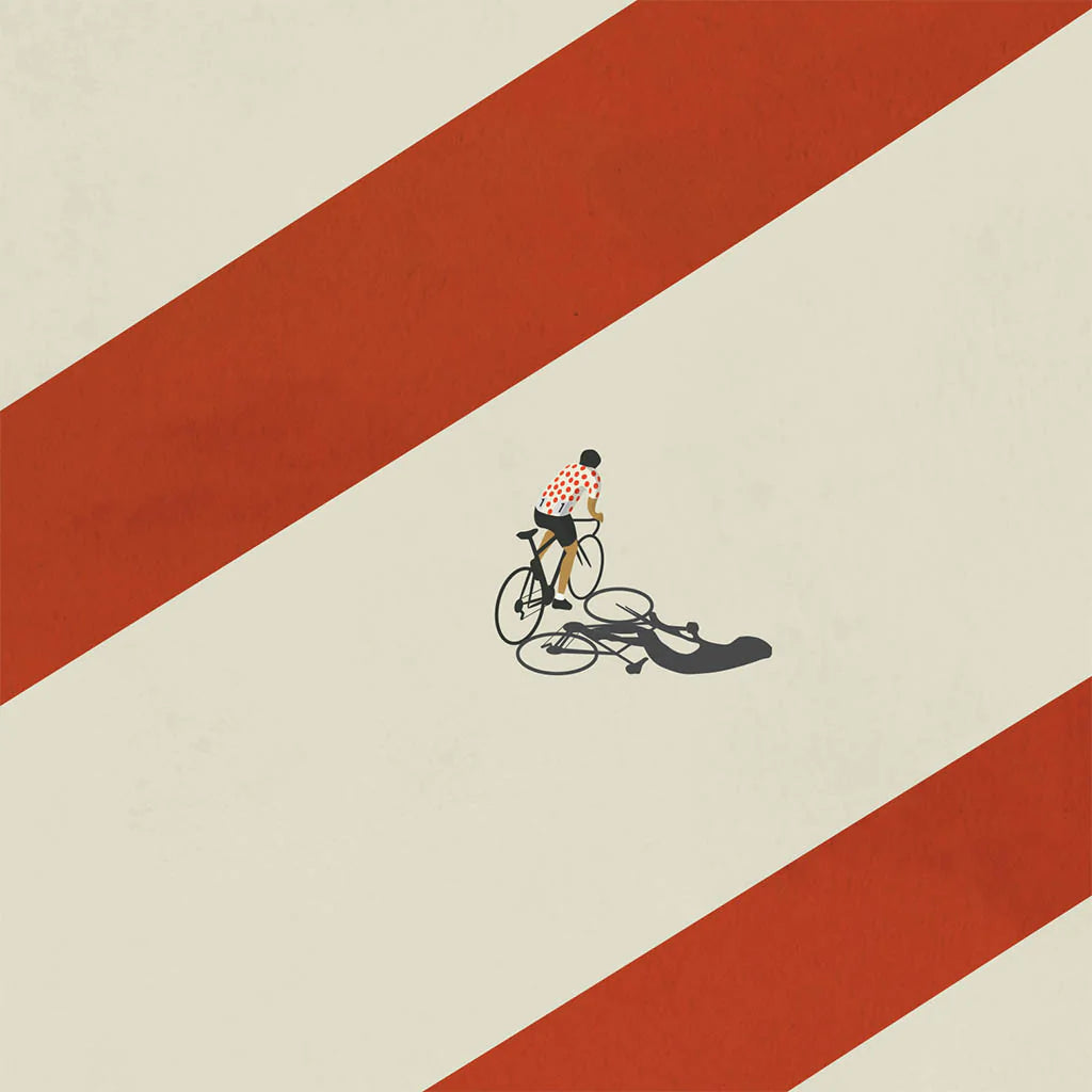 Handmade Cyclist King of the Mountains Cycling Art Print