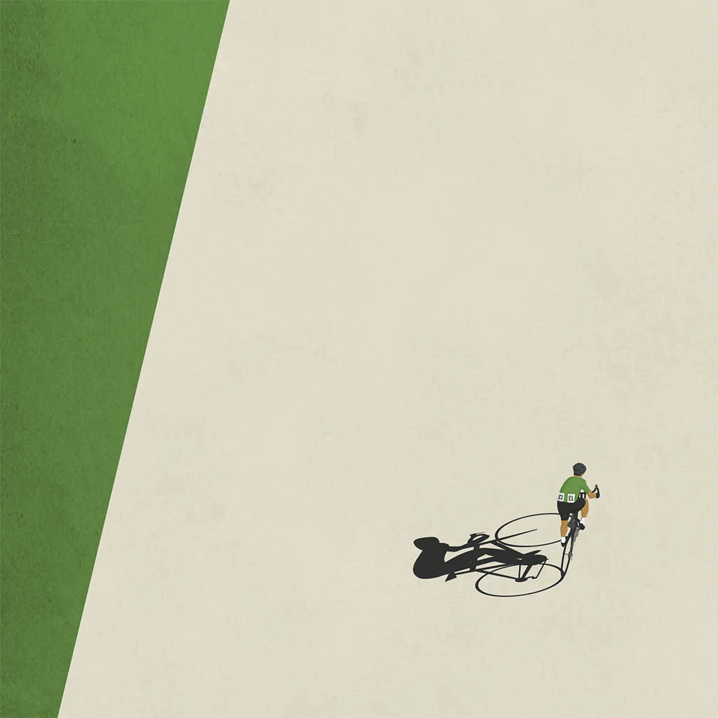 Cycliste fait à la main Maillot Vert Cyclisme Impression artistique