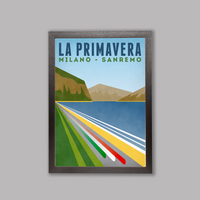 Handmade Cyclist La Primavera: Milano - San Remo Cycling Art Print