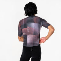 Universal Colours Spectrum Print Men's Short Sleeve Jersey Radtrikot Cubic Brown