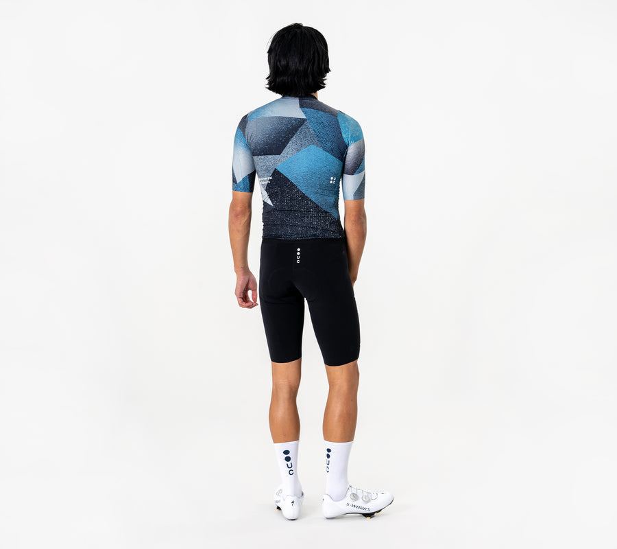 Universal Colours Spectrum Print Maillot Manches Courtes Homme Maillot Cyclisme Polygone Bleu