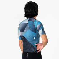 Universal Colours Spectrum Print Men's Short Sleeve Jersey Radtrikot Polygon Blue