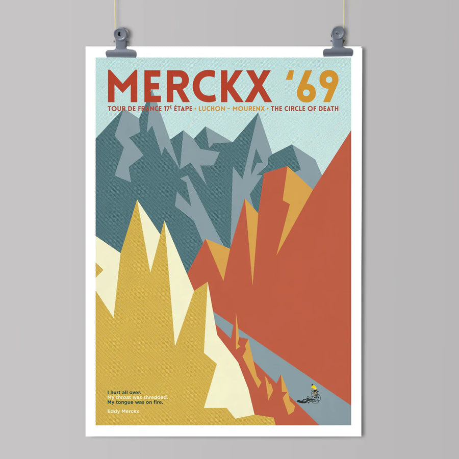 Cycliste fait à la main Merckx 69 Cyclisme Impression artistique
