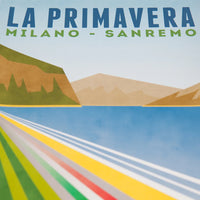 Cycliste fait à la main La Primavera: Milano - San Remo Cycling Impression artistique