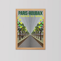 Cycliste fait main L'Enfer du Nord: Paris Roubaix Cyclisme Impression artistique