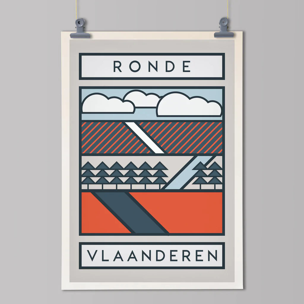 Handmade Cyclist Tour of Flanders Cycling Art Print