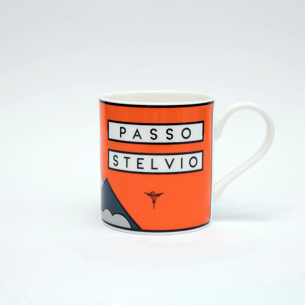 Handmade Cyclist Passo Stelvio Mug