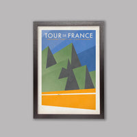 Handmade Cyclist Tour de France Cycling Art Print