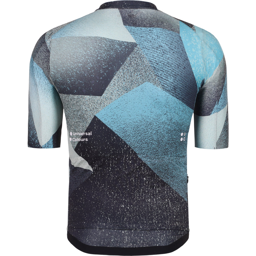 Maglia da ciclismo a manica corta da uomo Universal Colors Spectrum Print Polygon Blue