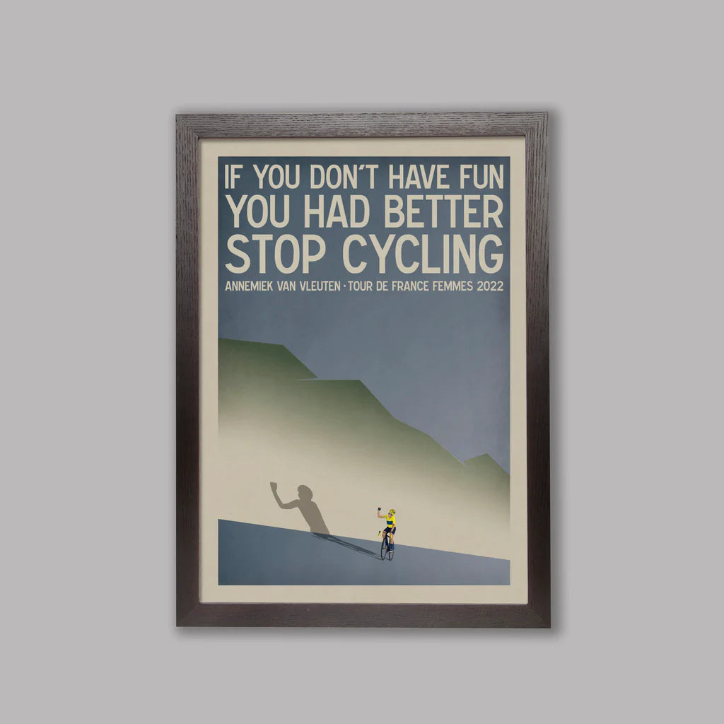 Ciclista fatto a mano Annemiek Van Vleuten Tour de France Femmes Stampa artistica in bicicletta in edizione limitata