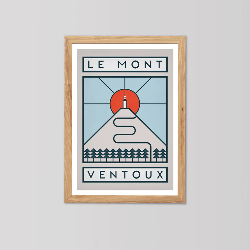 Cycliste fait à la main Le Mont Ventoux Cyclisme Impression artistique
