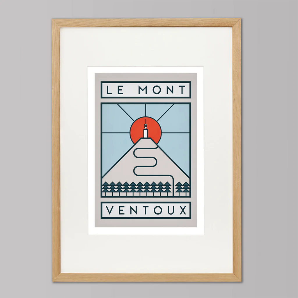 Ciclista fatto a mano Le Mont Ventoux Stampa artistica in bicicletta