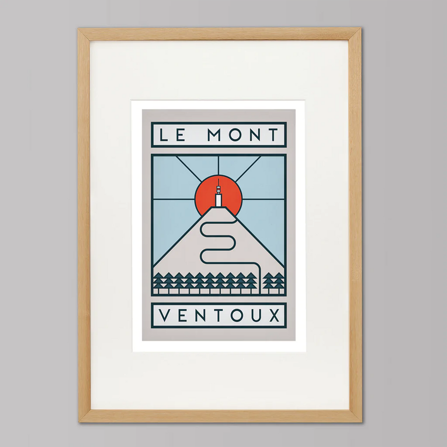 Handmade Cyclist Le Mont Ventoux Cycling Art Print