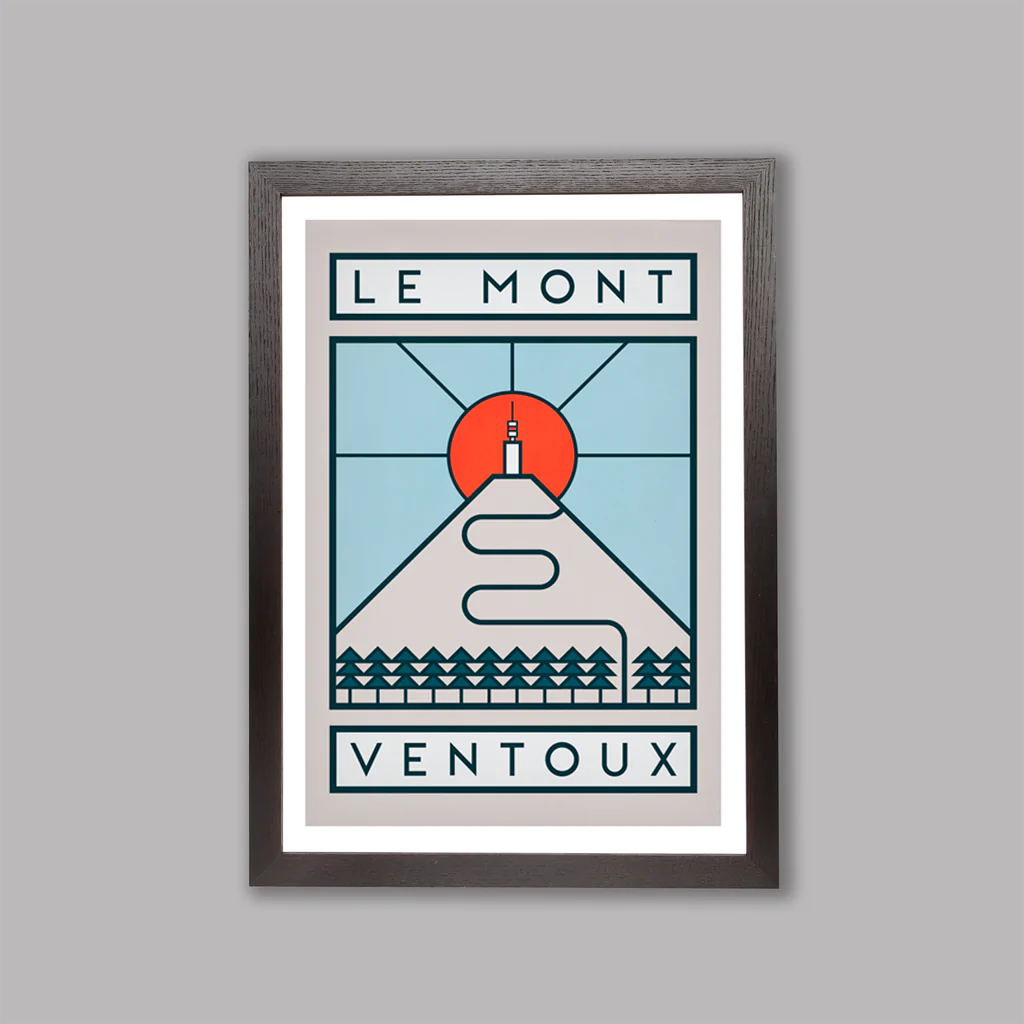 Ciclista fatto a mano Le Mont Ventoux Stampa artistica in bicicletta