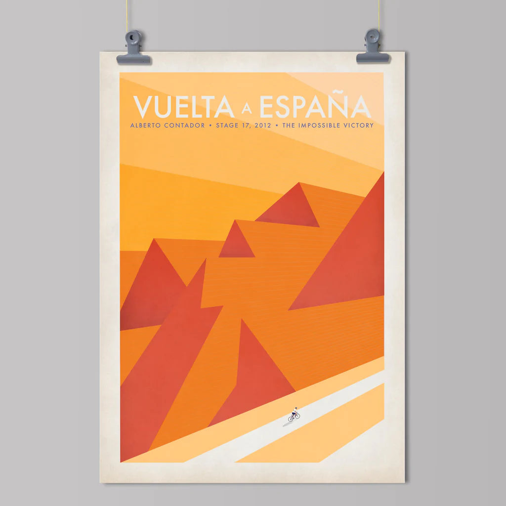 Cycliste fait à la main Vuelta a España Cyclisme Impression artistique