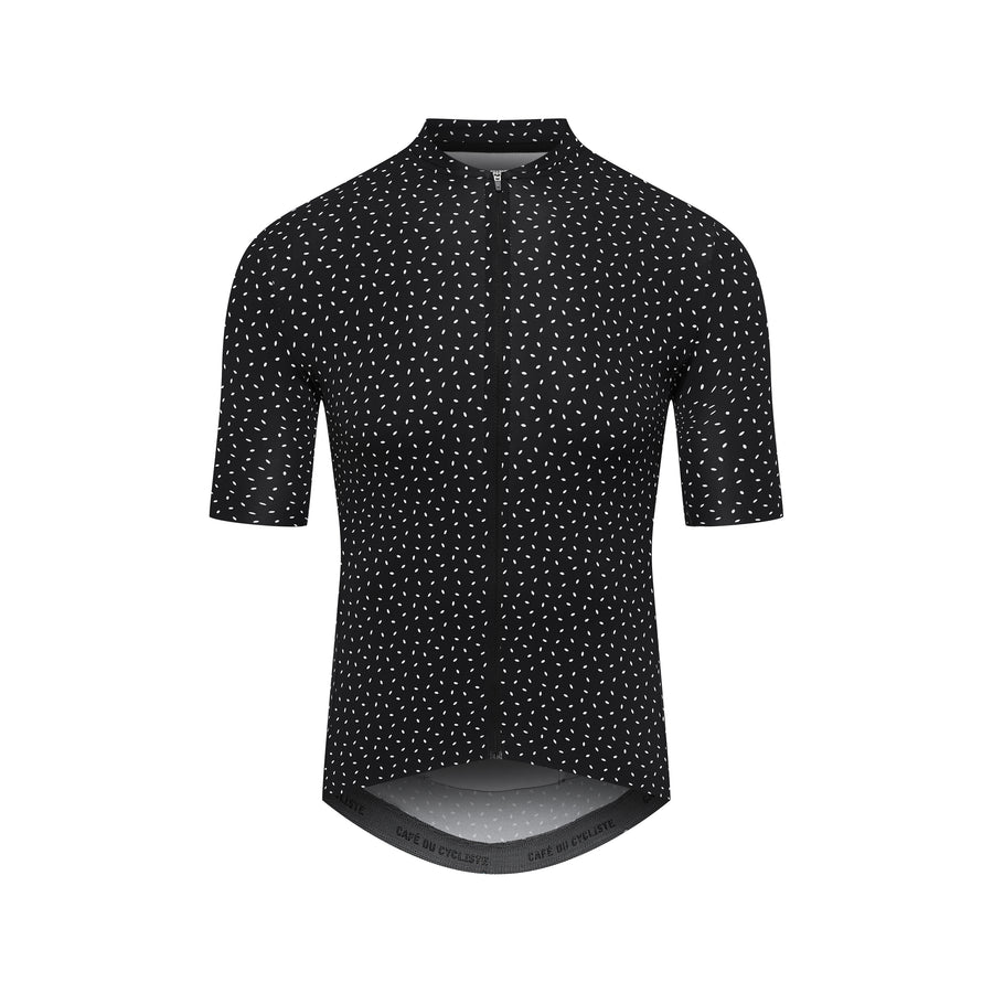 Café du Cycliste Christine Men's Race Cycling Jersey Radtrikot Black Print