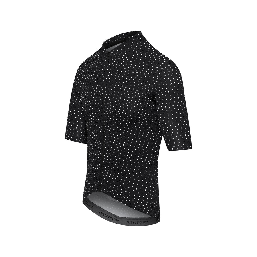 Café du Cycliste Christine Men's Race Cycling Jersey Radtrikot Black Print