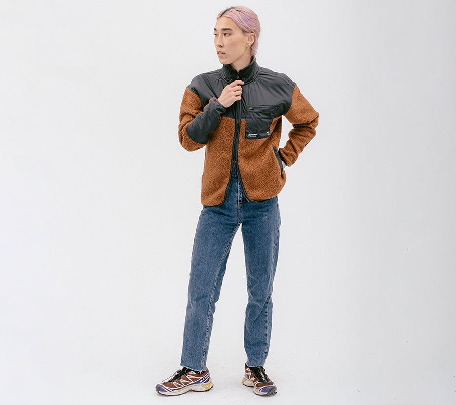 Giacca unisex in pile monocolore Universal Colors Giacca casual marrone caramello