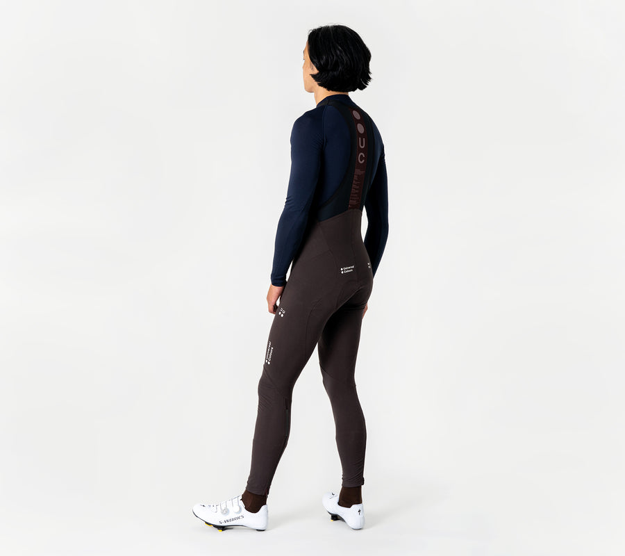 Universal Colors Chroma Thermal Merino Plus Pantaloni da ciclismo invernali da uomo Bib Tight Heavy Bark Brown