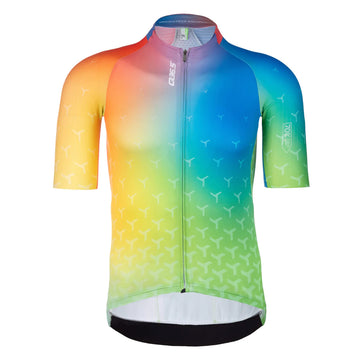 Q36.5 Maillot Manches Courtes R2 Good Vibes Maillot Cyclisme Homme Rainbow